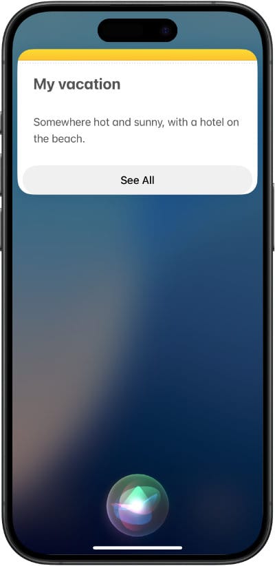 Siri can read notes to you