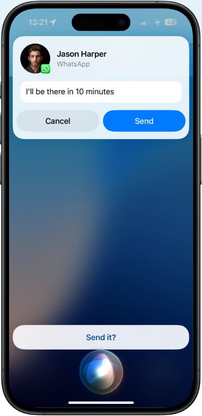 Use Siri to send a WhatsApp message